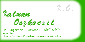 kalman oszkocsil business card